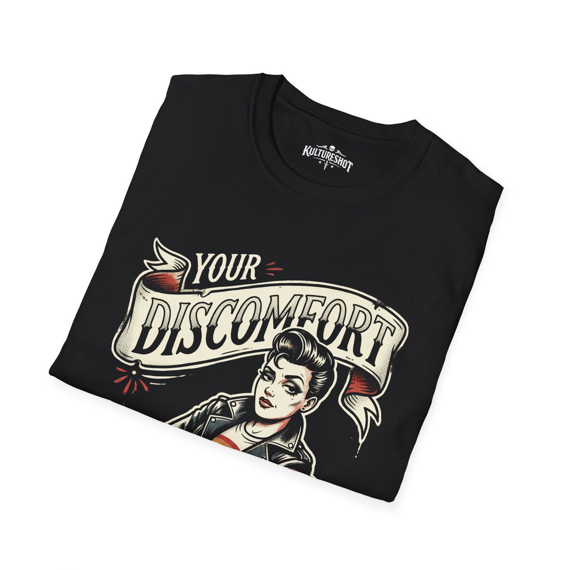 black t-shirt mockup for kultureshot brand