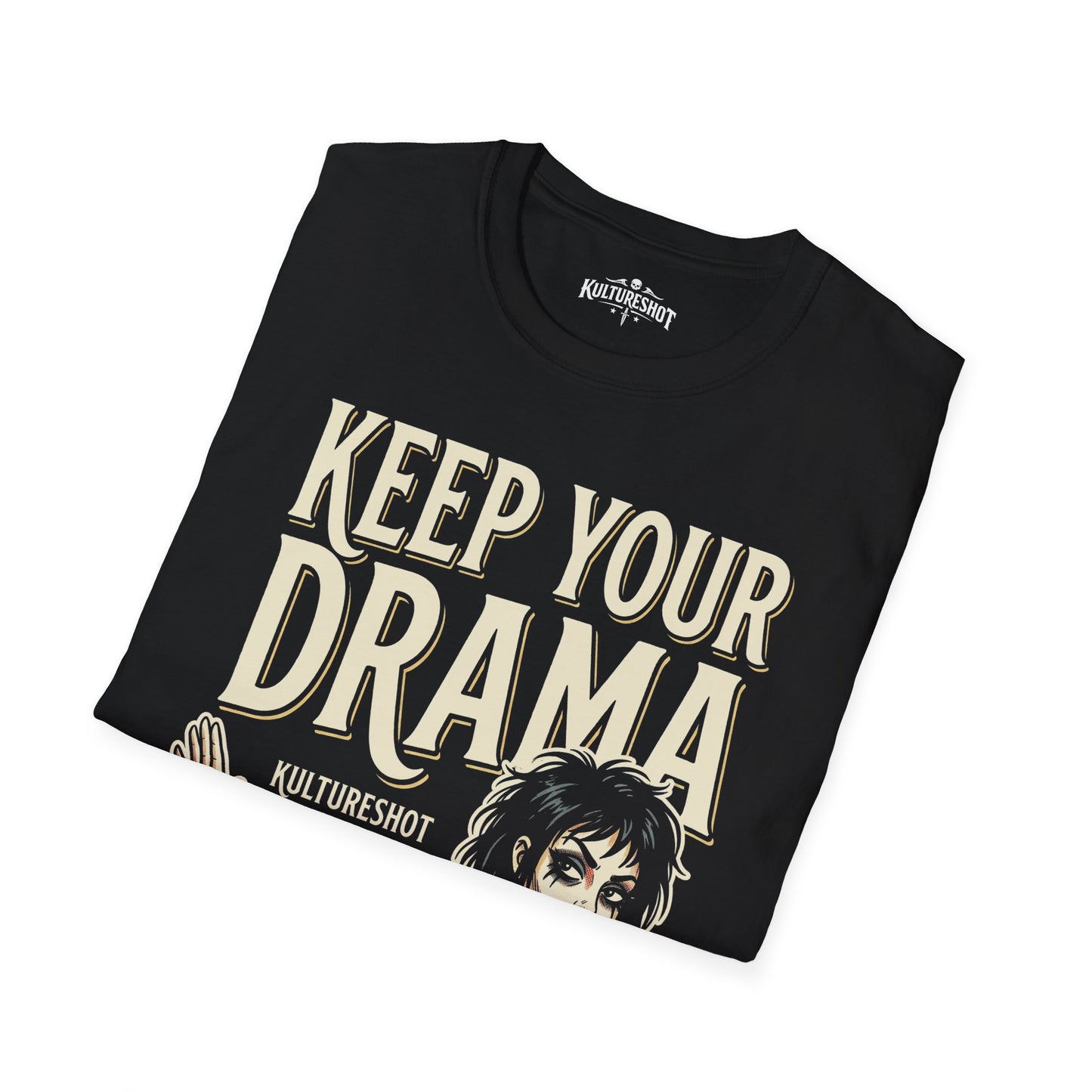 Black t-shirt with kultureshot logo